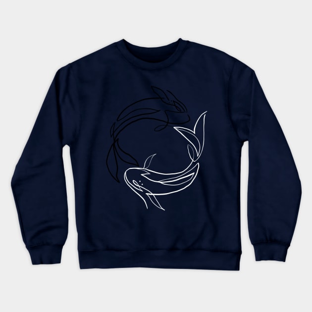 Koi Fish Line Art Collection Crewneck Sweatshirt by 09GLawrence